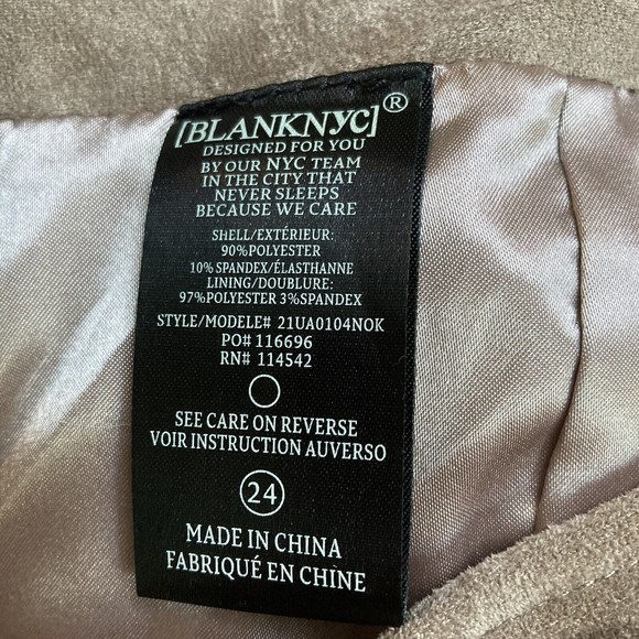 BLANK NYC Women's Size 24 Tan Beige Faux Suede Leather Slit Mini Skirt Defect - Picture 7 of 7